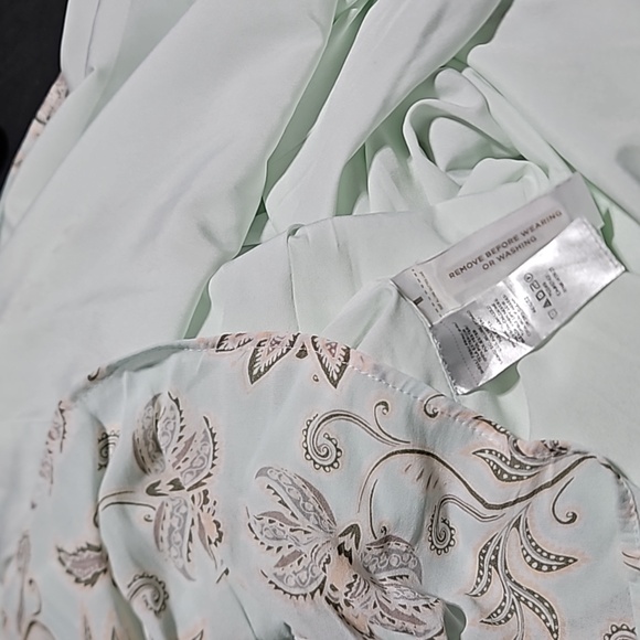 Loft Floral Tiered Crochet Detailed Pale Green Sleeveless Dress CLEARANCE - Picture 10 of 11